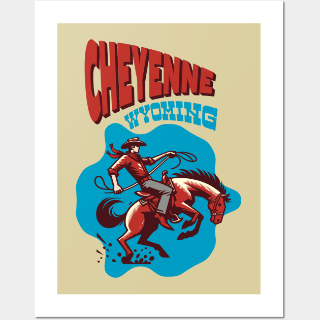 Cheyenne, Wyoming Cowboy Wall Art by Alexander Luminova